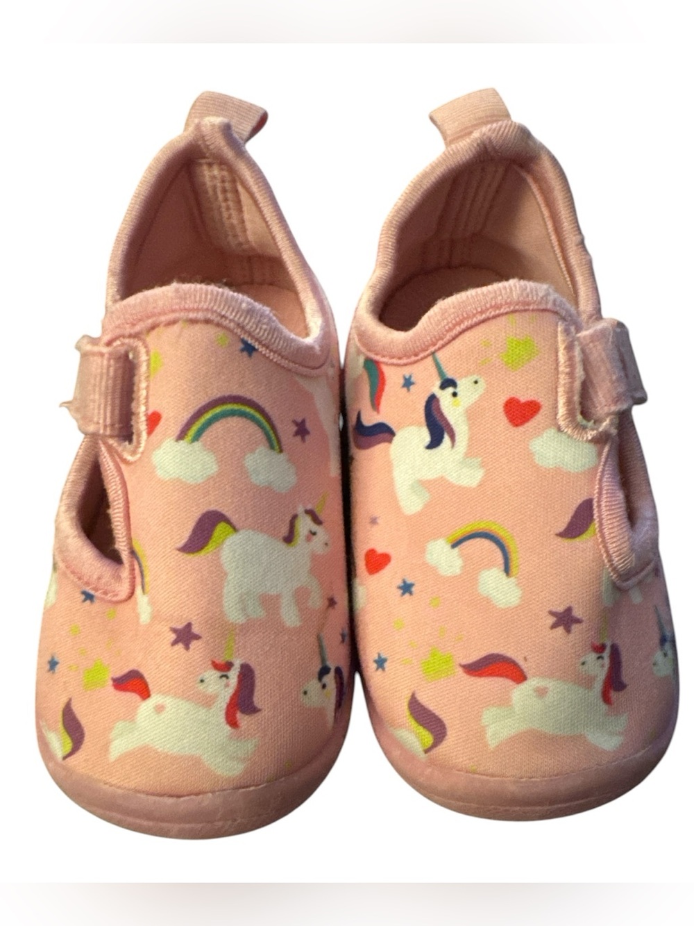 Pink Unicorn Print Toddler Water Shoes with Hook-and-Loop Strap
